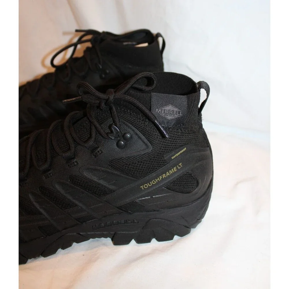 Merrell Men's Moab Velocity Mid Waterproof Tactical Boots NIB BLACK SZ 11.5